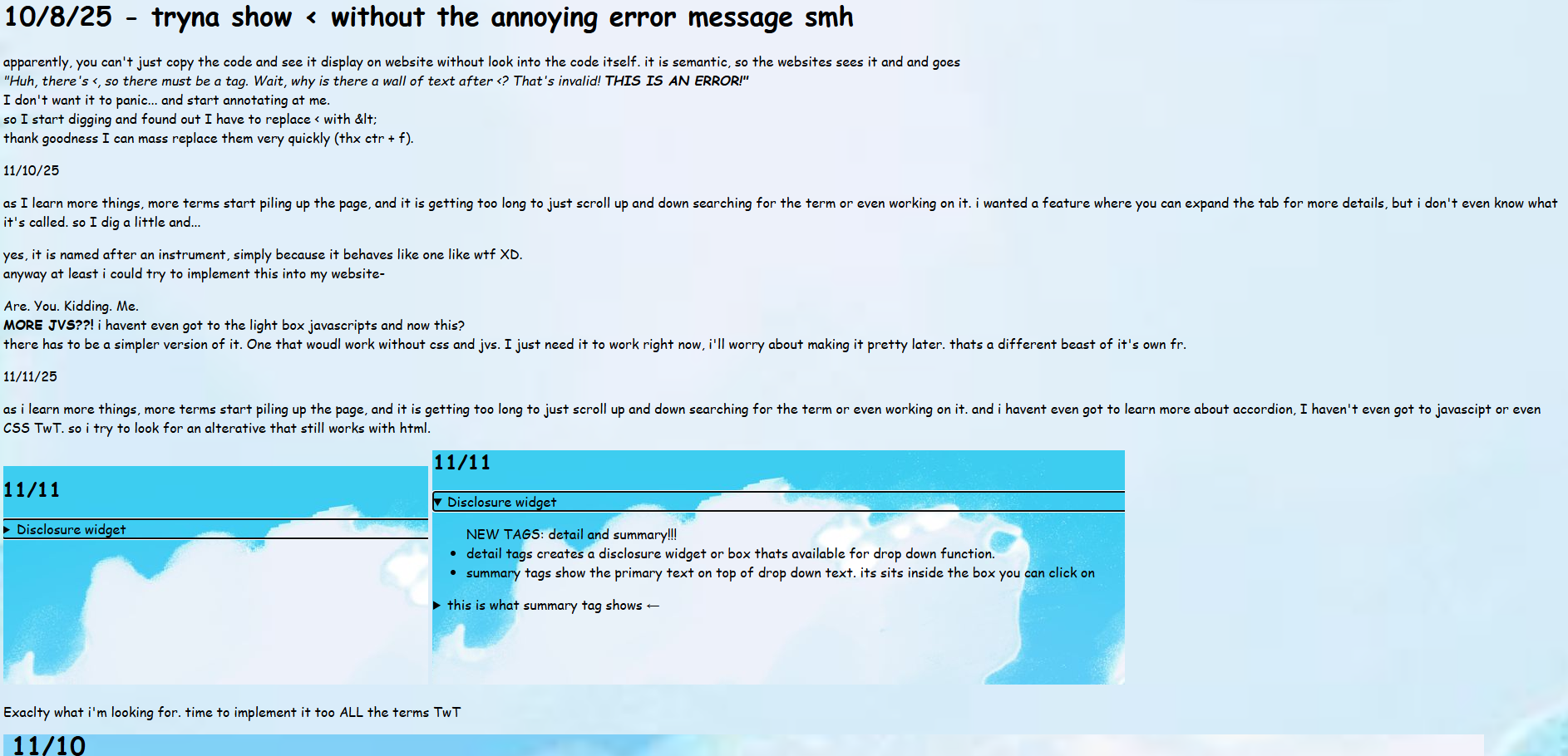 early look of projects interface